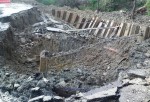 Обвал дороги на улице Просвещения в Адлере